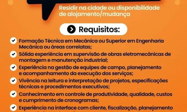 BRG Service abre 20 vagas de nível técnico e superior em São Gonçalo do Rio Abaixo
