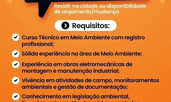 BRG Service abre 20 vagas de nível técnico e superior em São Gonçalo do Rio Abaixo