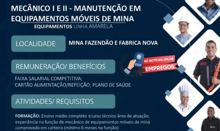 Grupo GPS abre vagas de mecânico em quatro cidades de Minas com salário de até R$ 3.900