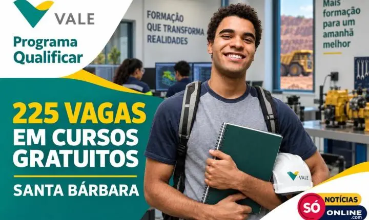 Vale abre 225 vagas em cursos gratuitos em Santa Bárbara neste mês
